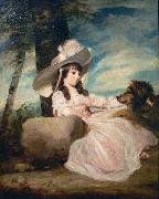 Portrait of Miss Anna Ward with Her Dog Sir Joshua Reynolds